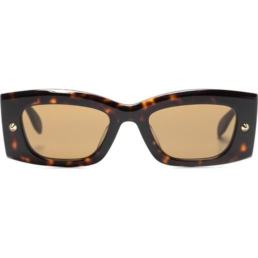 Alexander McQueen Eyewear occhiali da sole spike studs squadrati - marrone