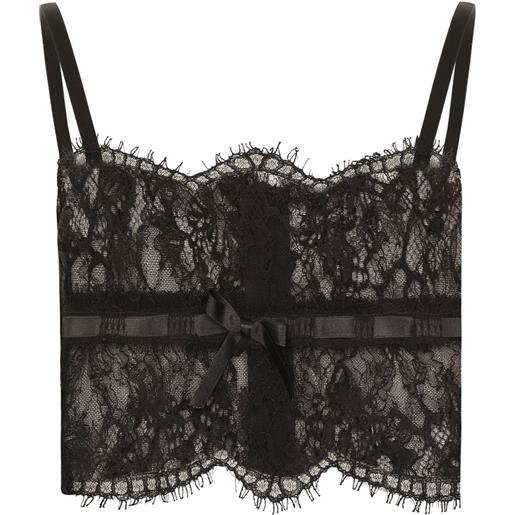 Dolce & Gabbana corsetto in pizzo a fiori - nero