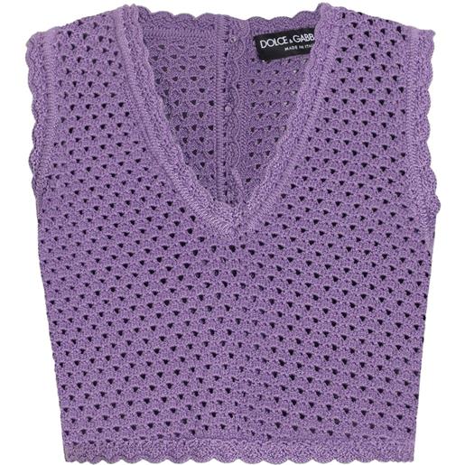 Dolce & Gabbana canotta all'uncinetto - viola