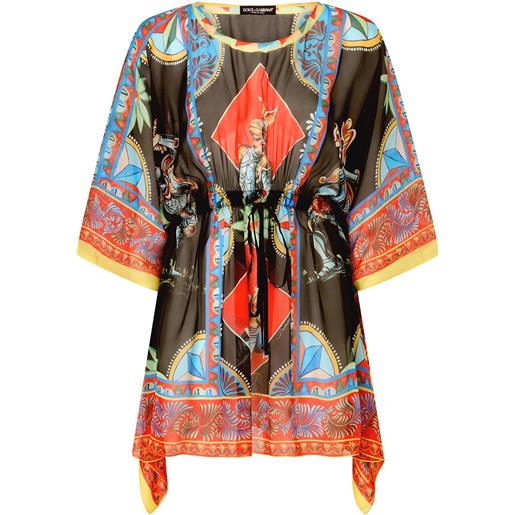 Dolce & Gabbana caftano con stampa carretto - nero