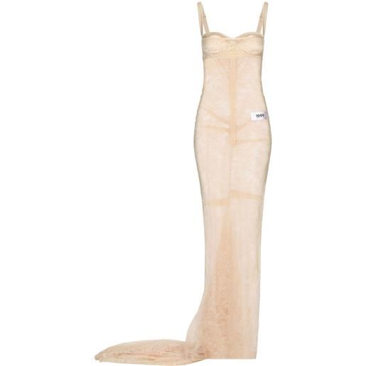 Dolce & Gabbana abito lungo a fiori kim dolce&gabbana - toni neutri