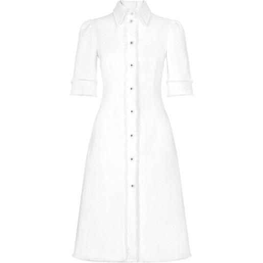 Dolce & Gabbana chemisier midi in tweed - bianco