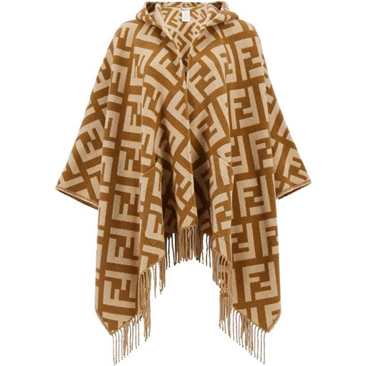 FENDI poncho ff jacquard - marrone
