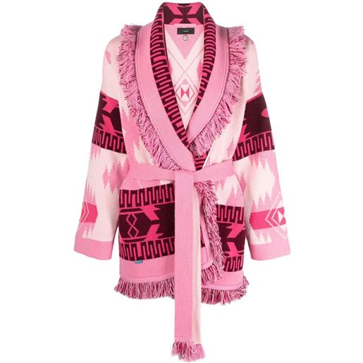 Alanui cardigan icon jacquard - rosa