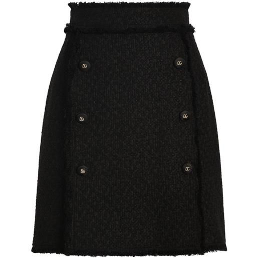 Dolce & Gabbana minigonna dna in tweed - nero