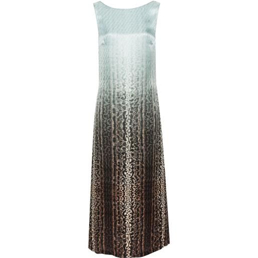 FENDI abito lungo ff con effetto jacquard - blu