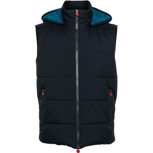 Kiton gilet con zip - blu