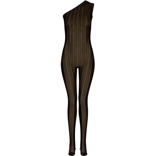 Dolce & Gabbana tuta intera monospalla con motivo jacquard - nero