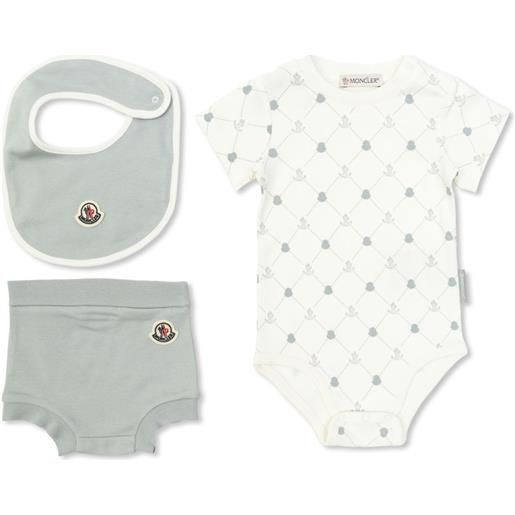 Moncler Enfant set con shorts in cotone - bianco