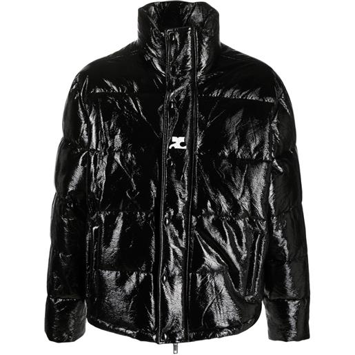 Courrèges piumino con applicazione - nero