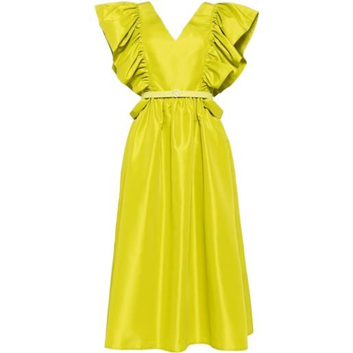 Saiid Kobeisy abito midi con ruches - verde