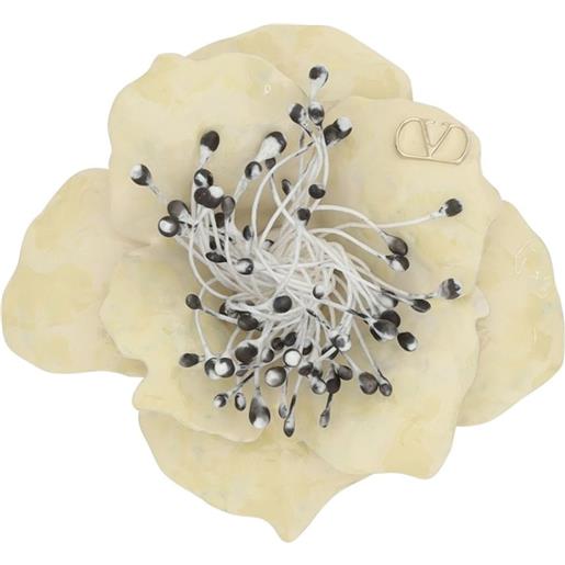 Valentino Garavani fermacravatta fleur lumineuse - bianco