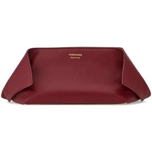 Ferragamo trousse make up in pelle - rosso