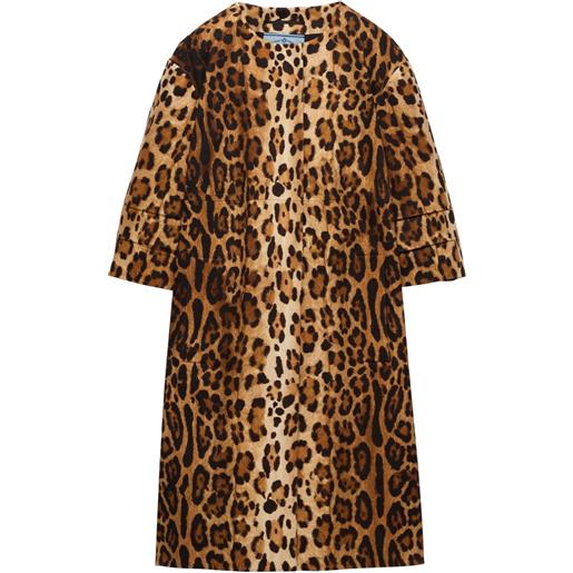 Prada cappotto con stampa - marrone