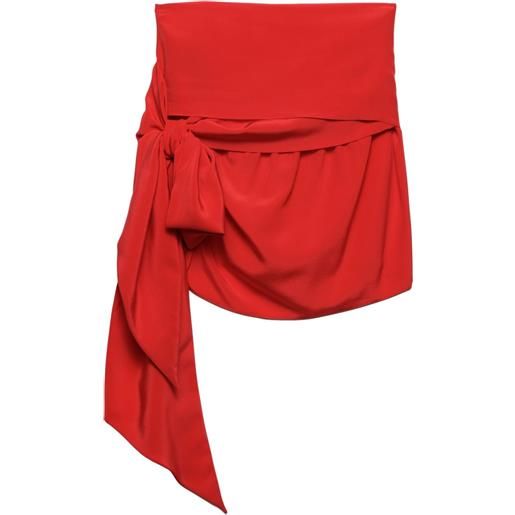 Prada minigonna in crêpe de chine - rosso