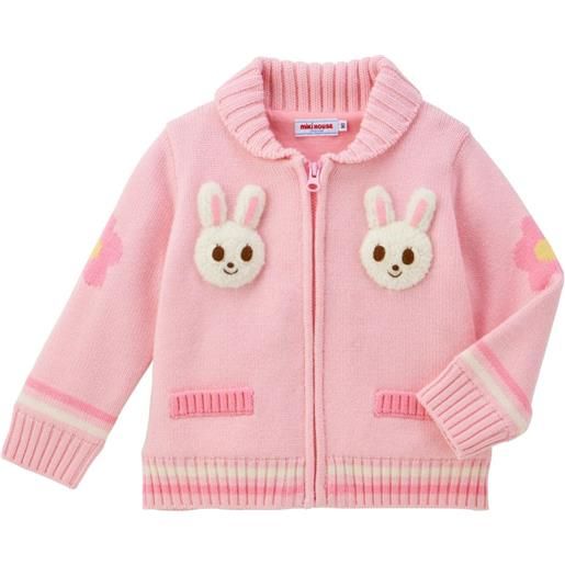 Miki House cardigan rabbit - rosa