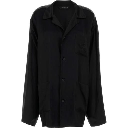 Balenciaga camicia in raso - nero