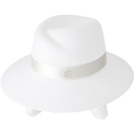 Maison Michel fedora virginie con applicazione - bianco