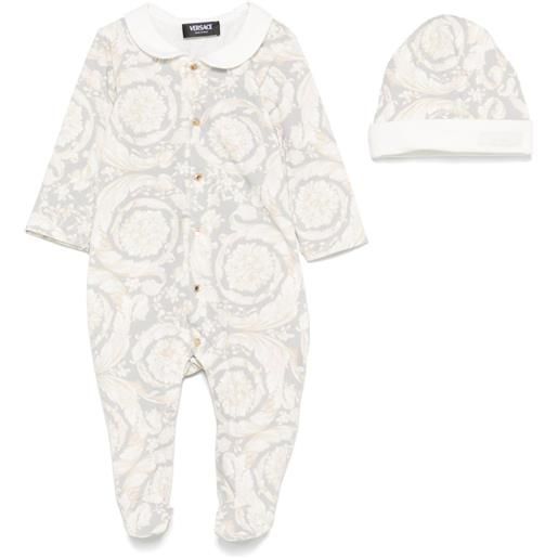 Versace Kids shorts pigiama con stampa barocco - toni neutri