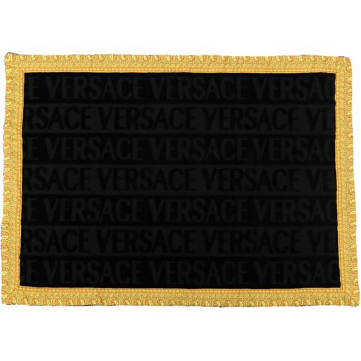 Versace asciugamano con logo jacquard (58cm x 80cm) - nero
