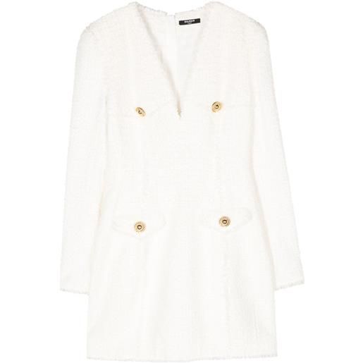 Balmain abito corto con bottoni - bianco