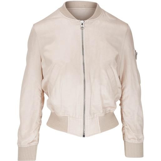 R13 bomber con zip - toni neutri