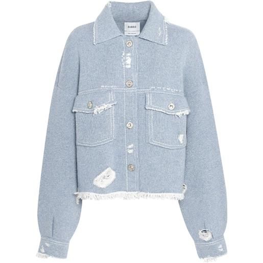 Barrie giacca denim con frange - blu