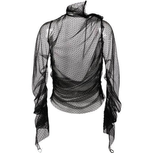 ALAINPAUL top in tulle point-d'esprit - nero