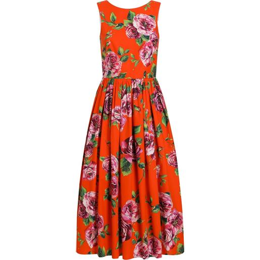 Dolce & Gabbana abito midi a fiori - rosso