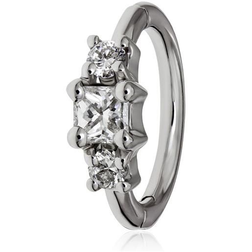 MARIA TASH orecchino a cerchio princess in oro bianco 18kt