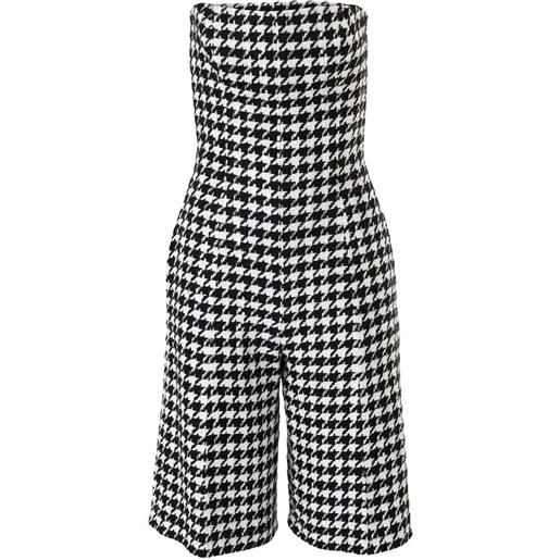 Carolina Herrera tuta corta in pied-de-poule - nero