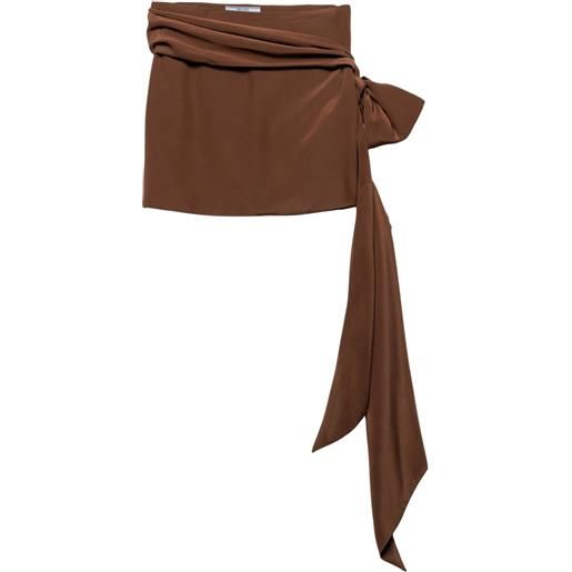 Prada minigonna in crêpe de chine - marrone