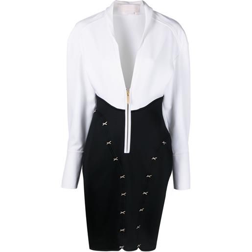 Genny abito corto con scollo a v - bianco