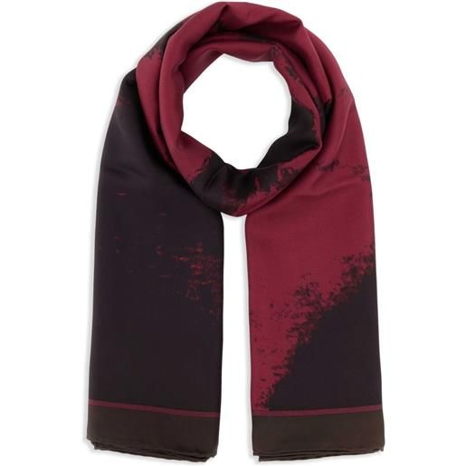 Alexander McQueen sciarpa con stampa astratta - rosso