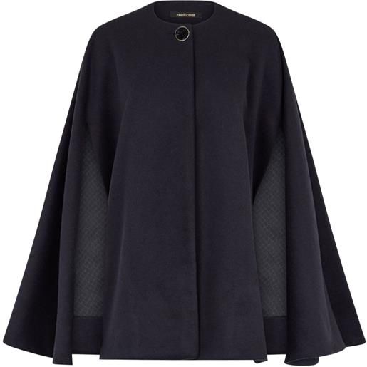 Roberto Cavalli mantella in misto cashmere - nero