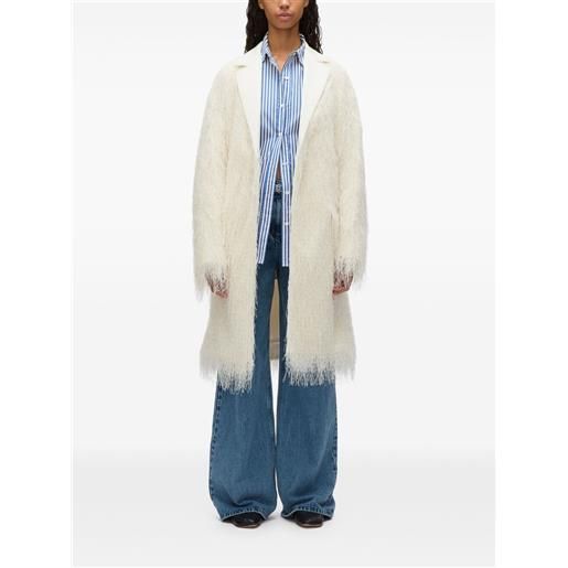 3.1 Phillip Lim cappotto stile smoking con frange - toni neutri