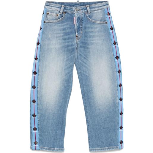 DSQUARED2 KIDS jeans con banda logo - blu