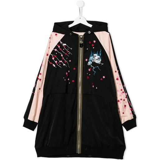 Diesel Kids cappotto a fiori - nero