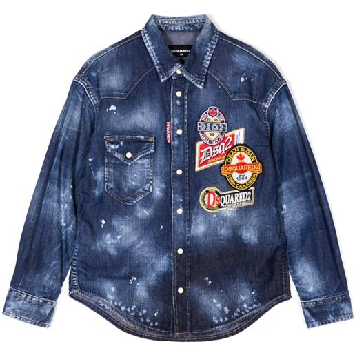 DSQUARED2 KIDS camicia con applicazione - blu