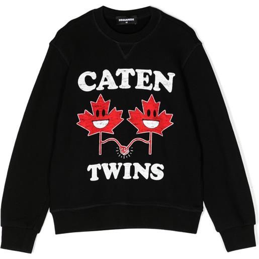 DSQUARED2 KIDS felpa con stampa - nero