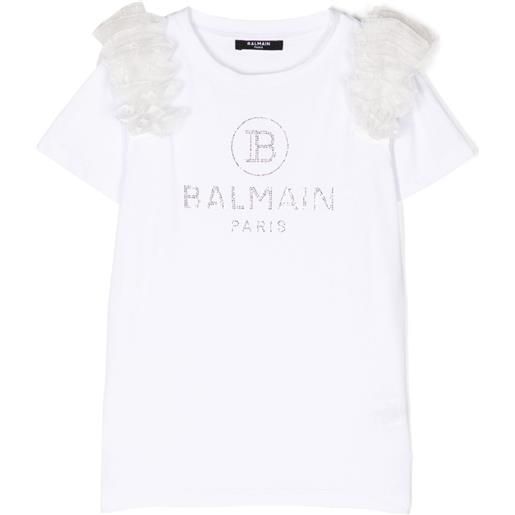 Balmain Kids t-shirt con logo - bianco