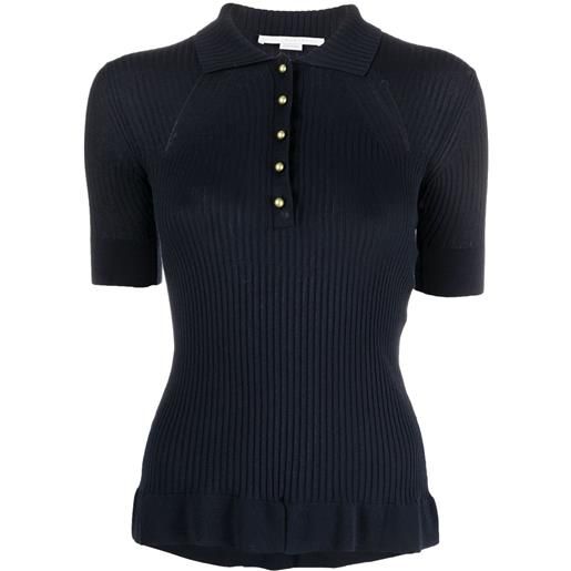 Stella McCartney polo a coste - blu