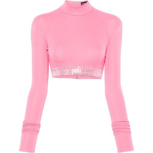 David Koma top corto con strass - rosa