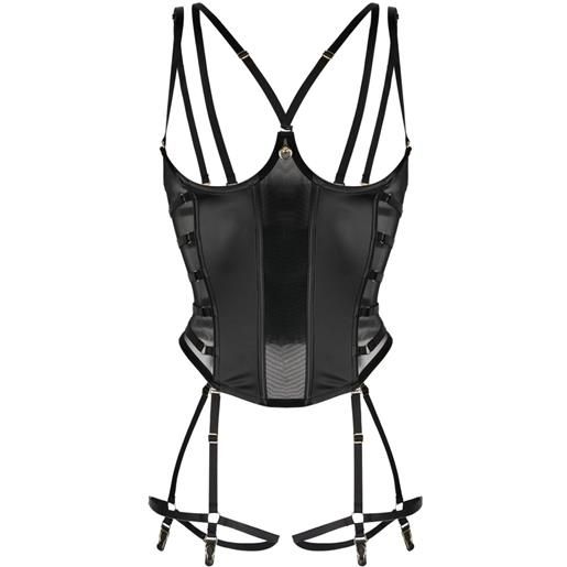 Maison Close corsetto chambre noire con reggicalze - nero