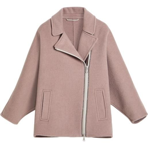 Brunello Cucinelli Kids giacca biker con zip - rosa