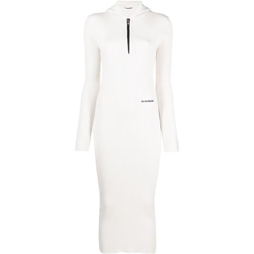 Jil Sander abito midi a coste con stampa - toni neutri