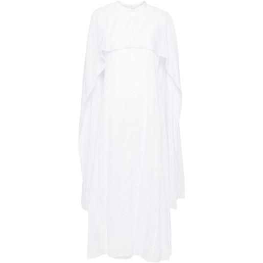 Jil Sander abito midi con mantella - bianco