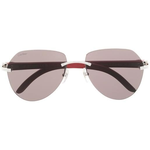 Cartier Eyewear occhiali da sole con montatura stile pilota - argento