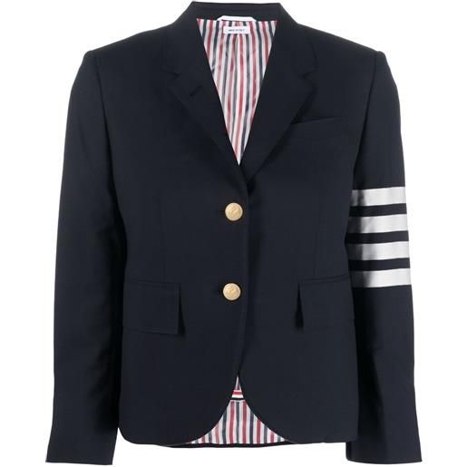 Thom Browne blazer monopetto con dettaglio a 4 righe - blu
