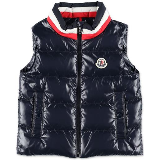 Moncler Enfant gilet merab con applicazione - blu